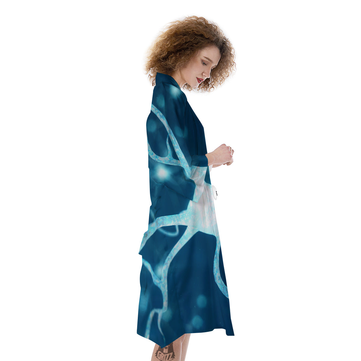 Neurons Inside The Brain Print Kimono-grizzshop