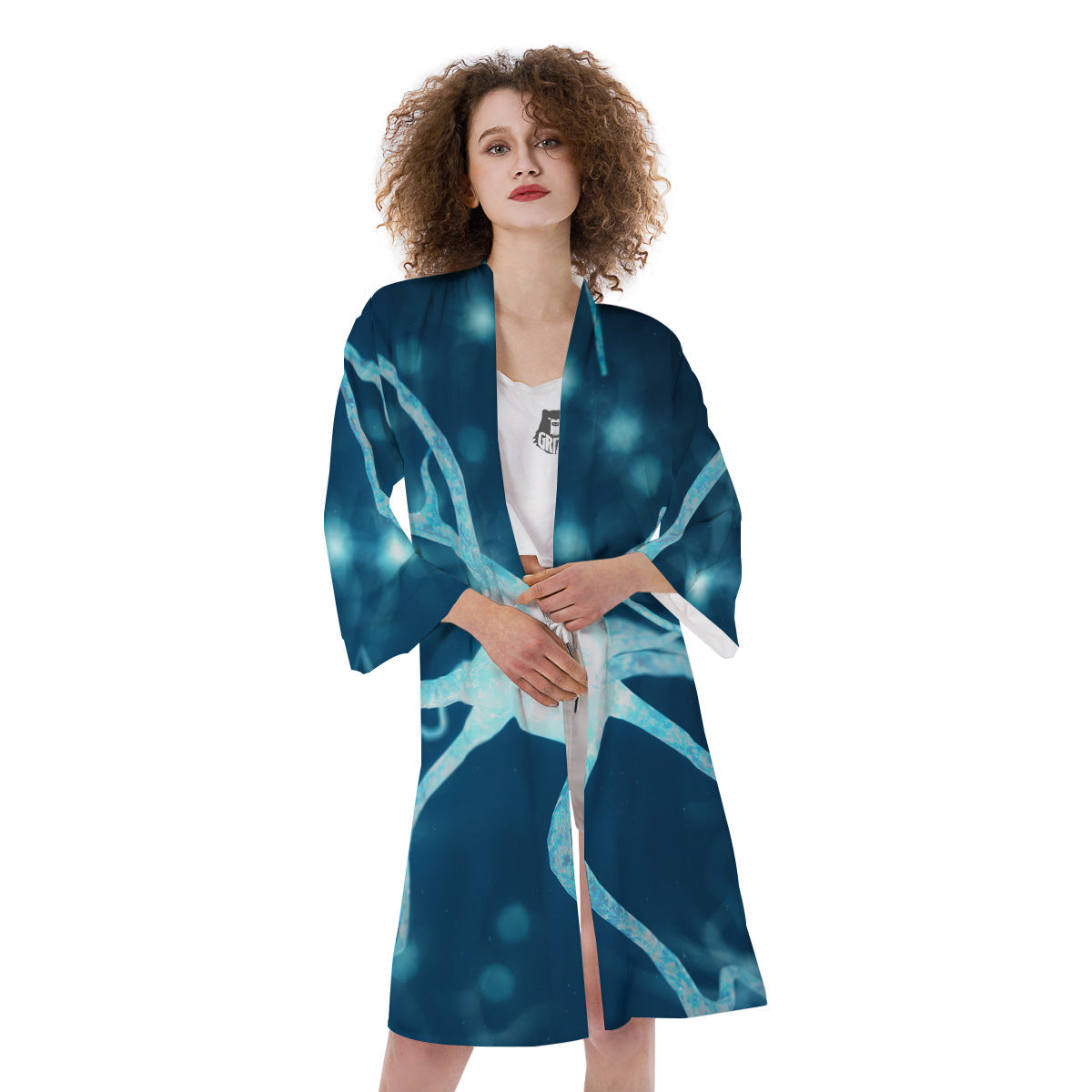 Neurons Inside The Brain Print Kimono-grizzshop