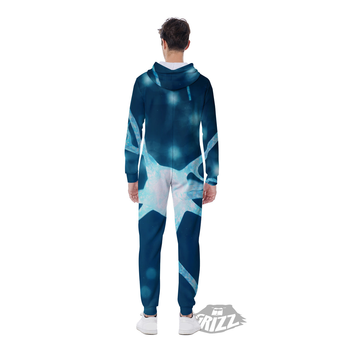 Neurons Inside The Brain Print Men's Jumpsuit-grizzshop