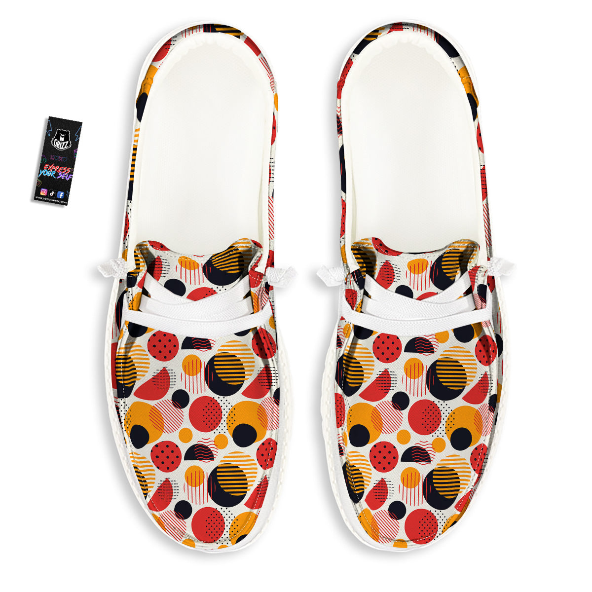New Style Polka Dot Ornaments Print Pattern White Loafers-grizzshop