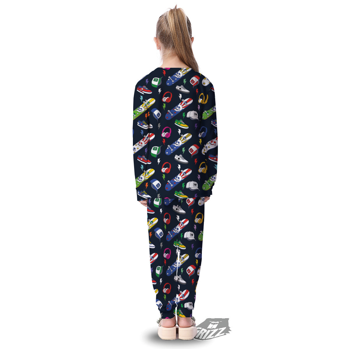 New York Skateboard Colorful Print Pattern Kid's Pajamas-grizzshop