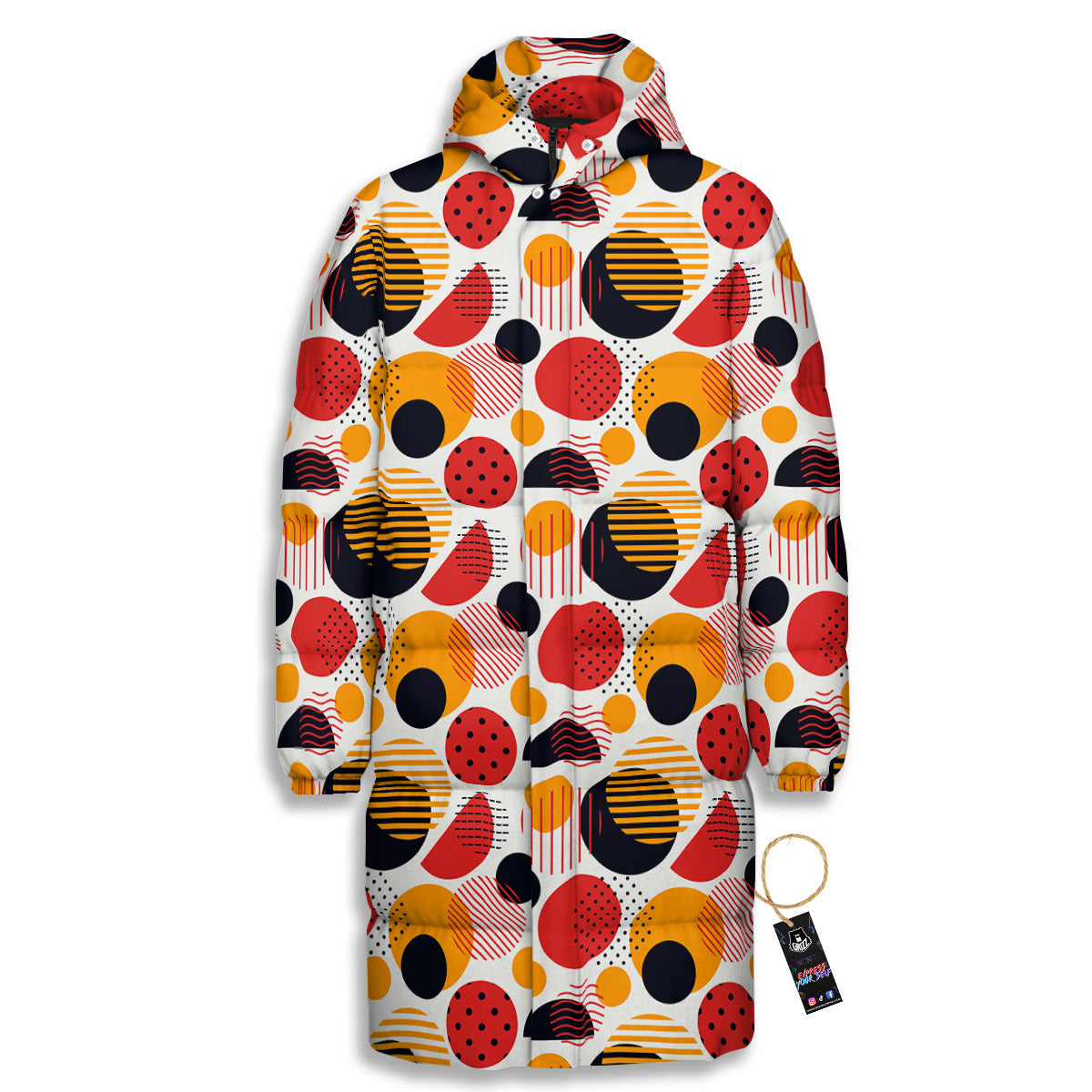 New Style Polka Dot Ornaments Print Pattern Long Down Jacket