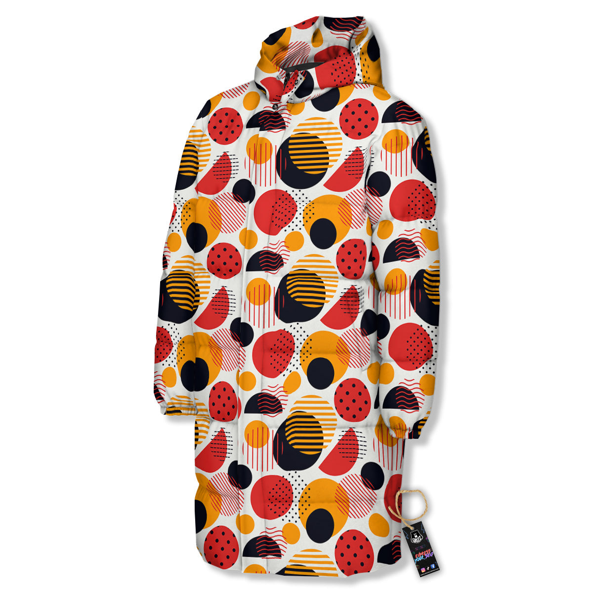 New Style Polka Dot Ornaments Print Pattern Long Down Jacket