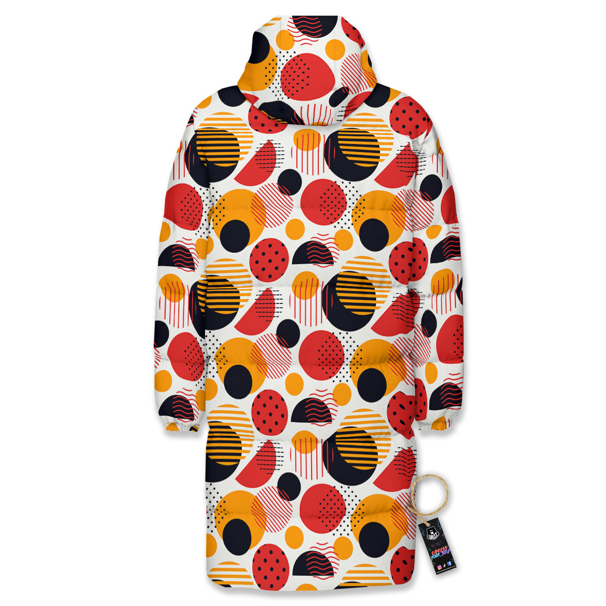 New Style Polka Dot Ornaments Print Pattern Long Down Jacket