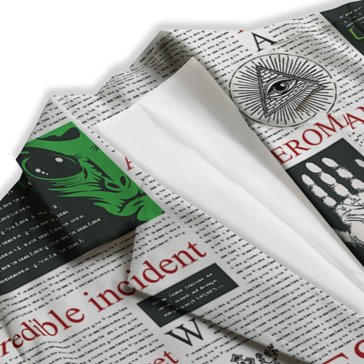 Newspaper Aliens Topic Print Pattern Women's Blazer-grizzshop