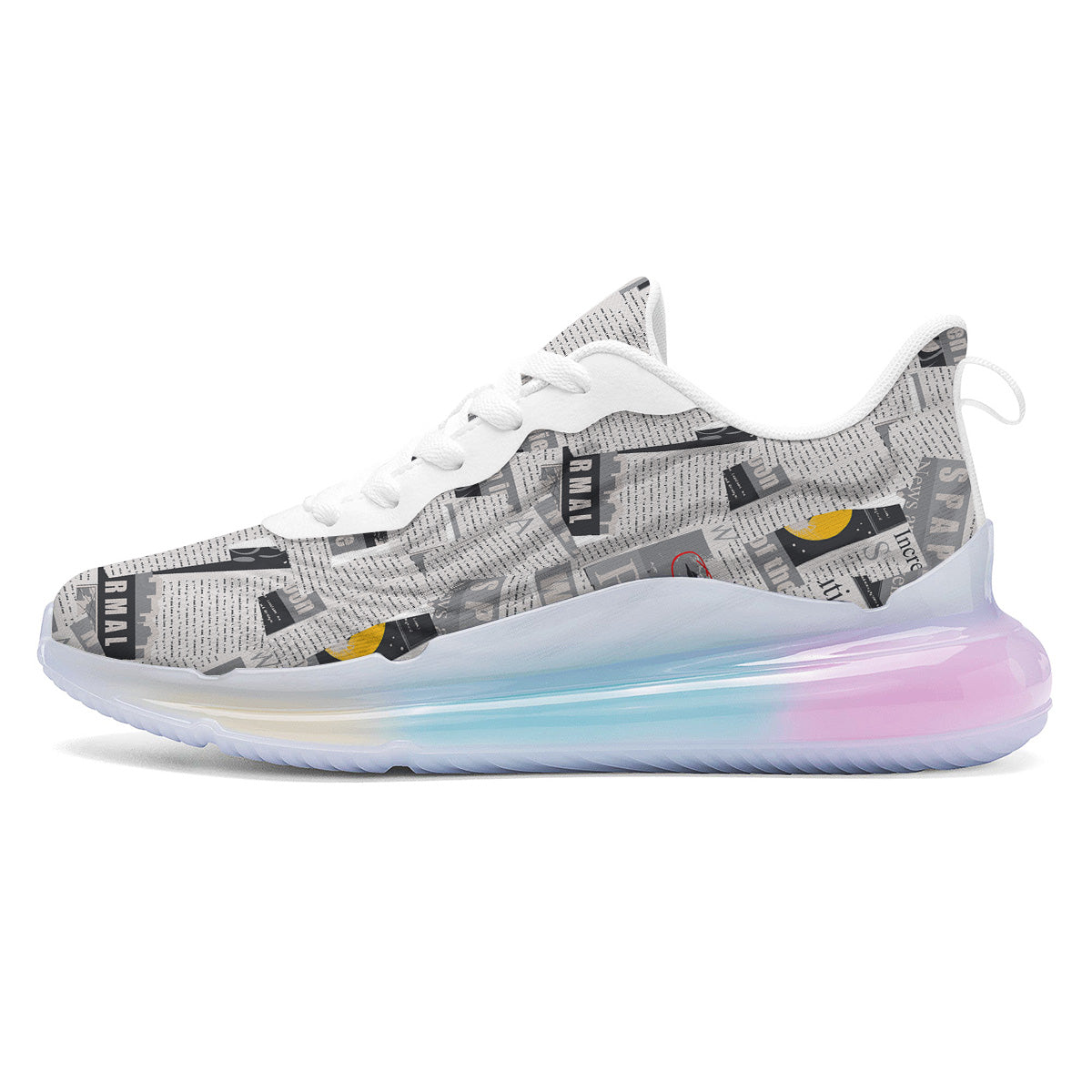 Newspaper Clippings On Aliens Topic Print Pattern Running Sneakers-grizzshop