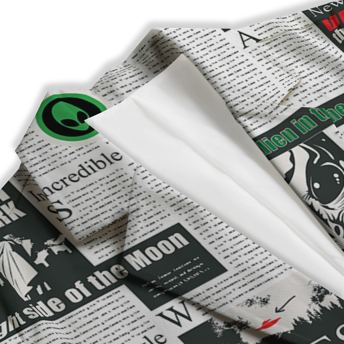 Newspaper Headlines Alien Print Pattern Women's Blazer-grizzshop