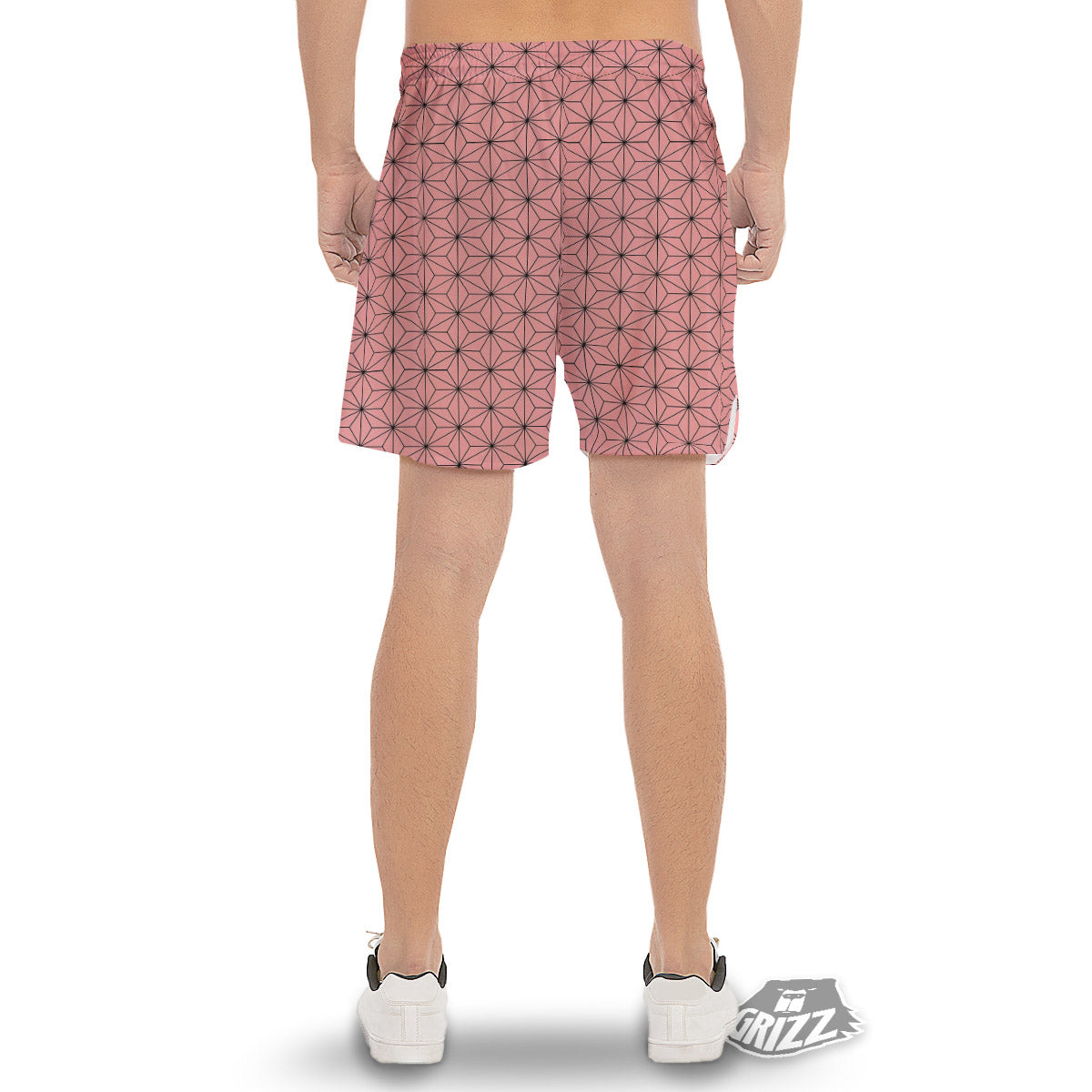 Nezuko Print Pattern Men's Gym Shorts-grizzshop