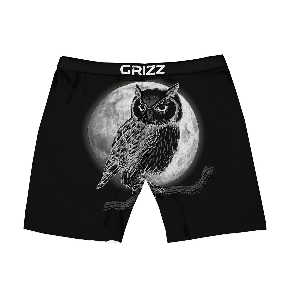 Night Owl Full Moon Print Boxer Briefs-grizzshop