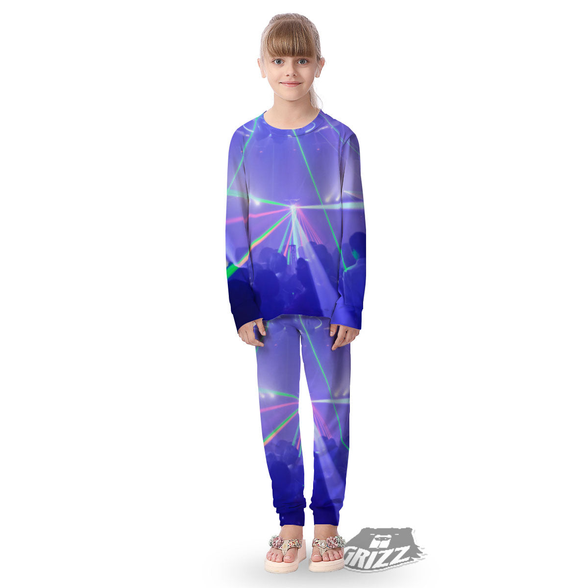 Nightclub EDM Party Print Kid's Pajamas-grizzshop