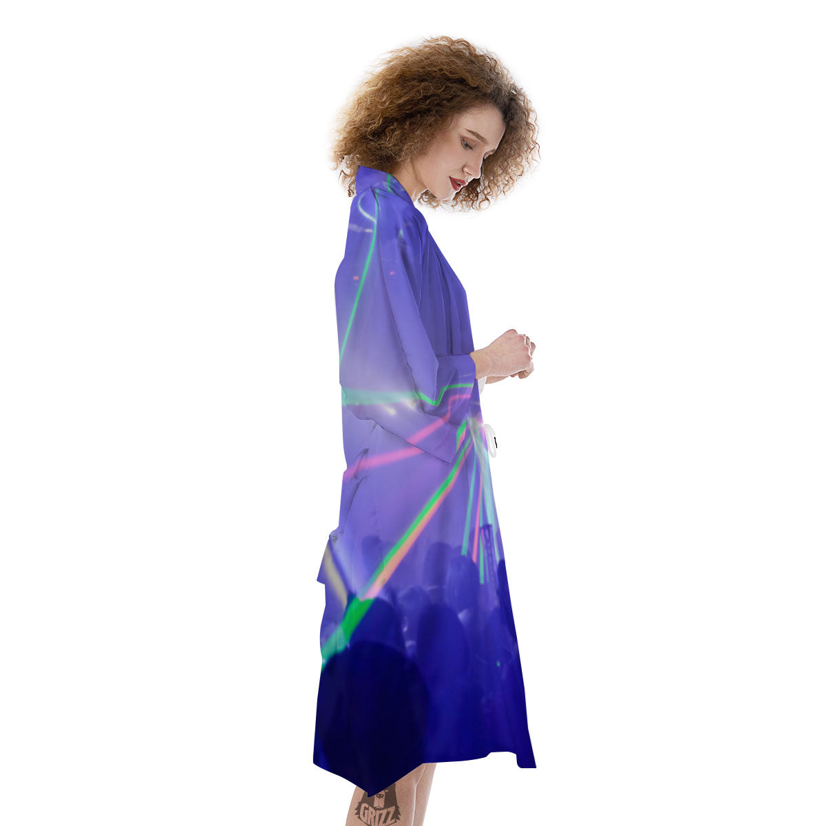 Nightclub EDM Party Print Kimono-grizzshop