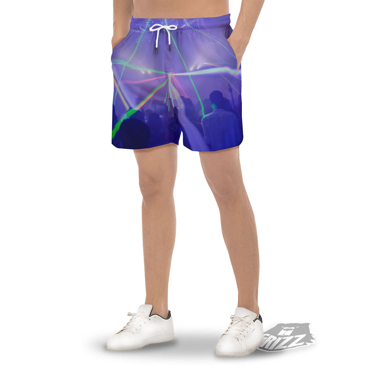 Nightclub EDM Party Print Men's Gym Shorts-grizzshop