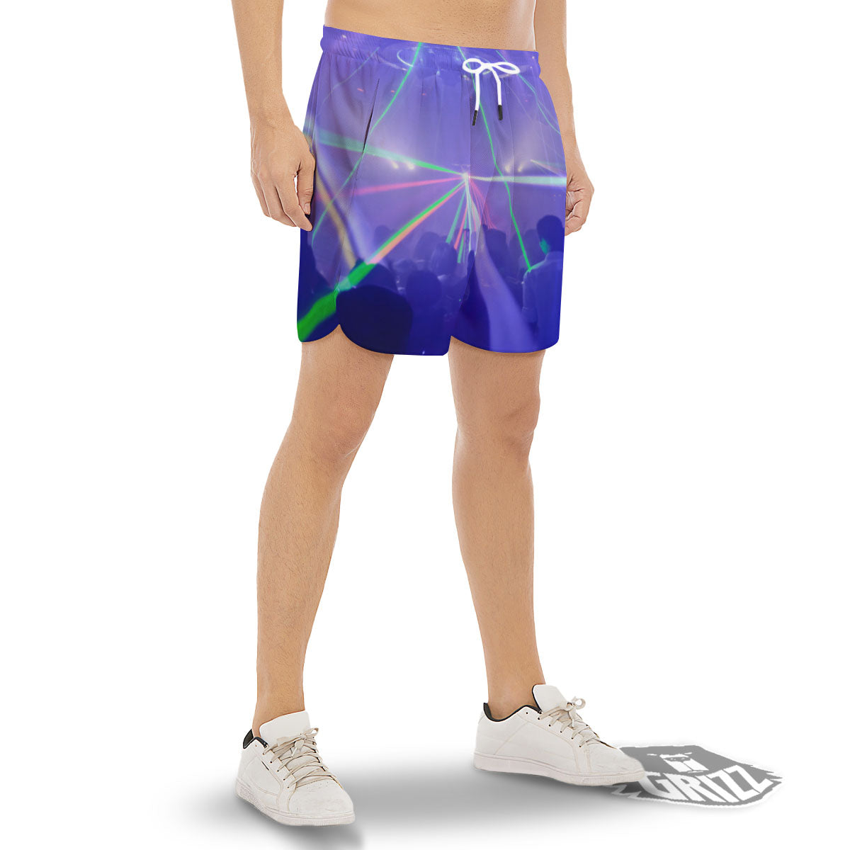 Nightclub EDM Party Print Men's Gym Shorts-grizzshop