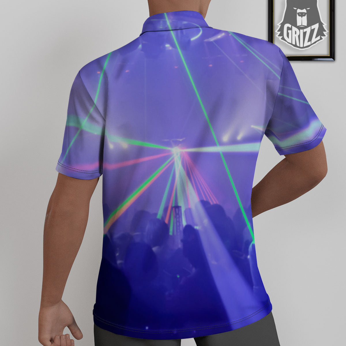 Nightclub EDM Party Print Untucked Shirts-grizzshop