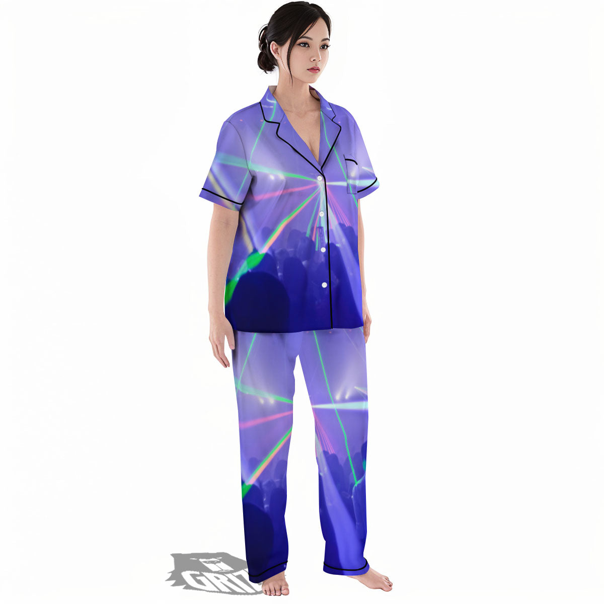 Nightclub EDM Party Print Women's Pajamas Set-grizzshop