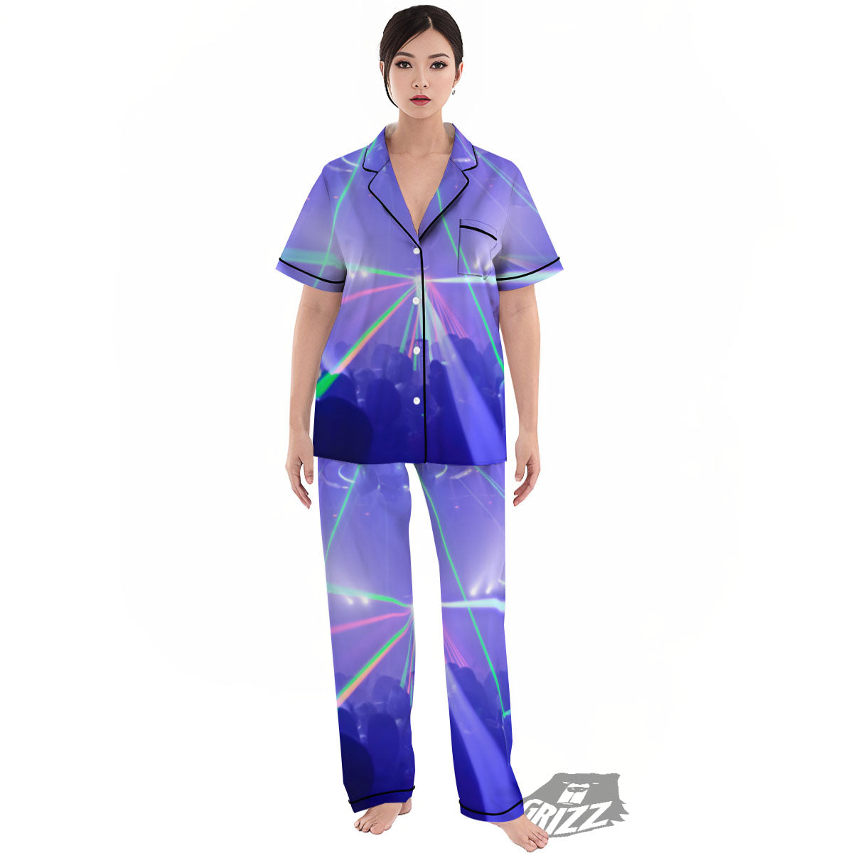 Nightclub EDM Party Print Women's Pajamas Set-grizzshop