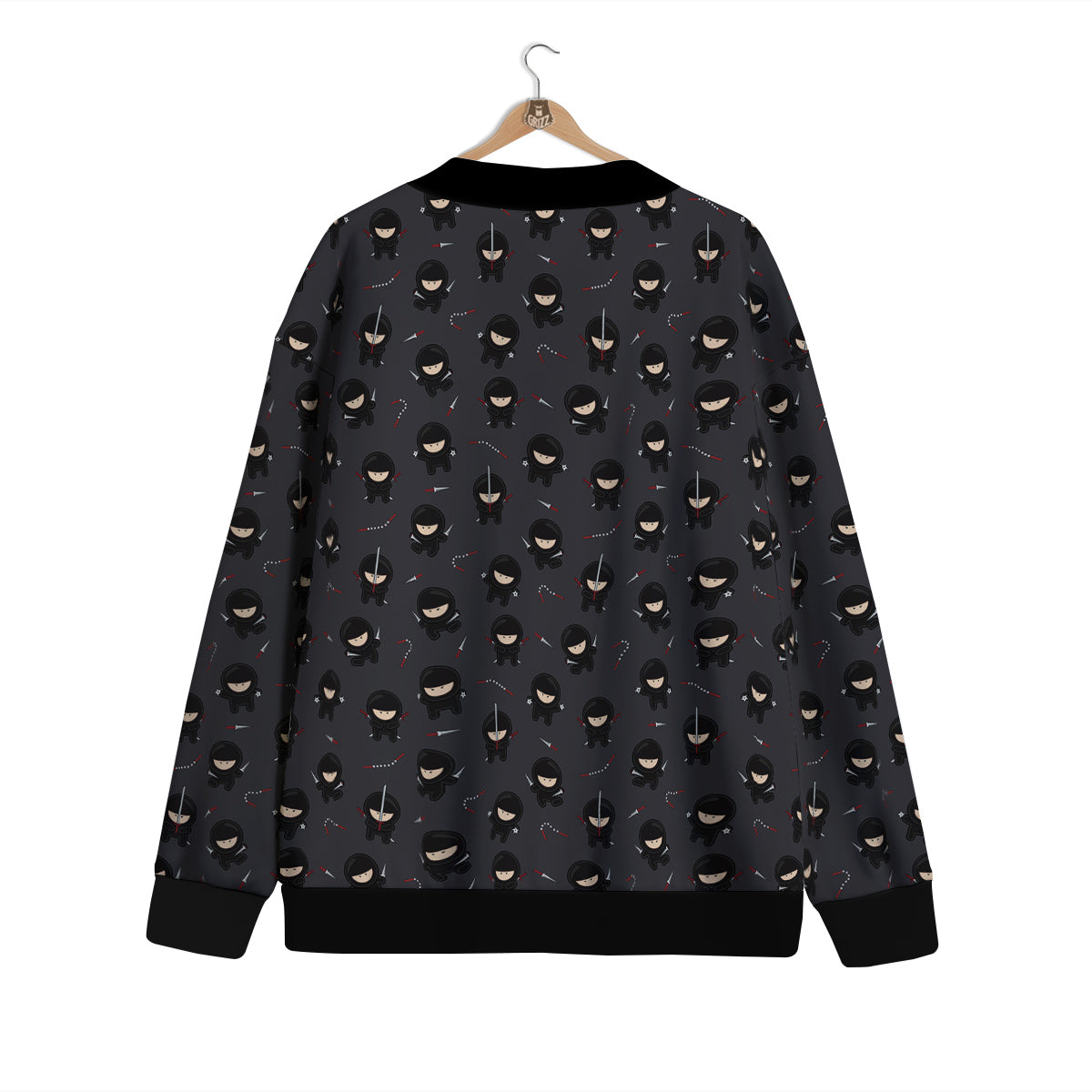 Ninja Cute Print Pattern Cardigan-grizzshop