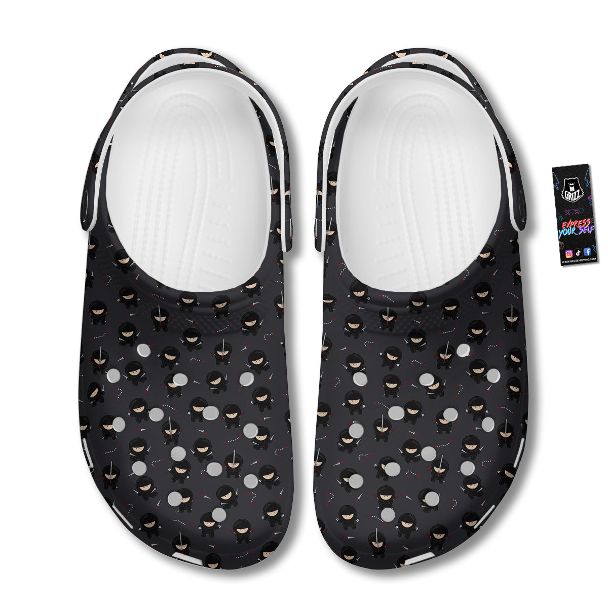 Ninja Cute Print Pattern Clog-grizzshop