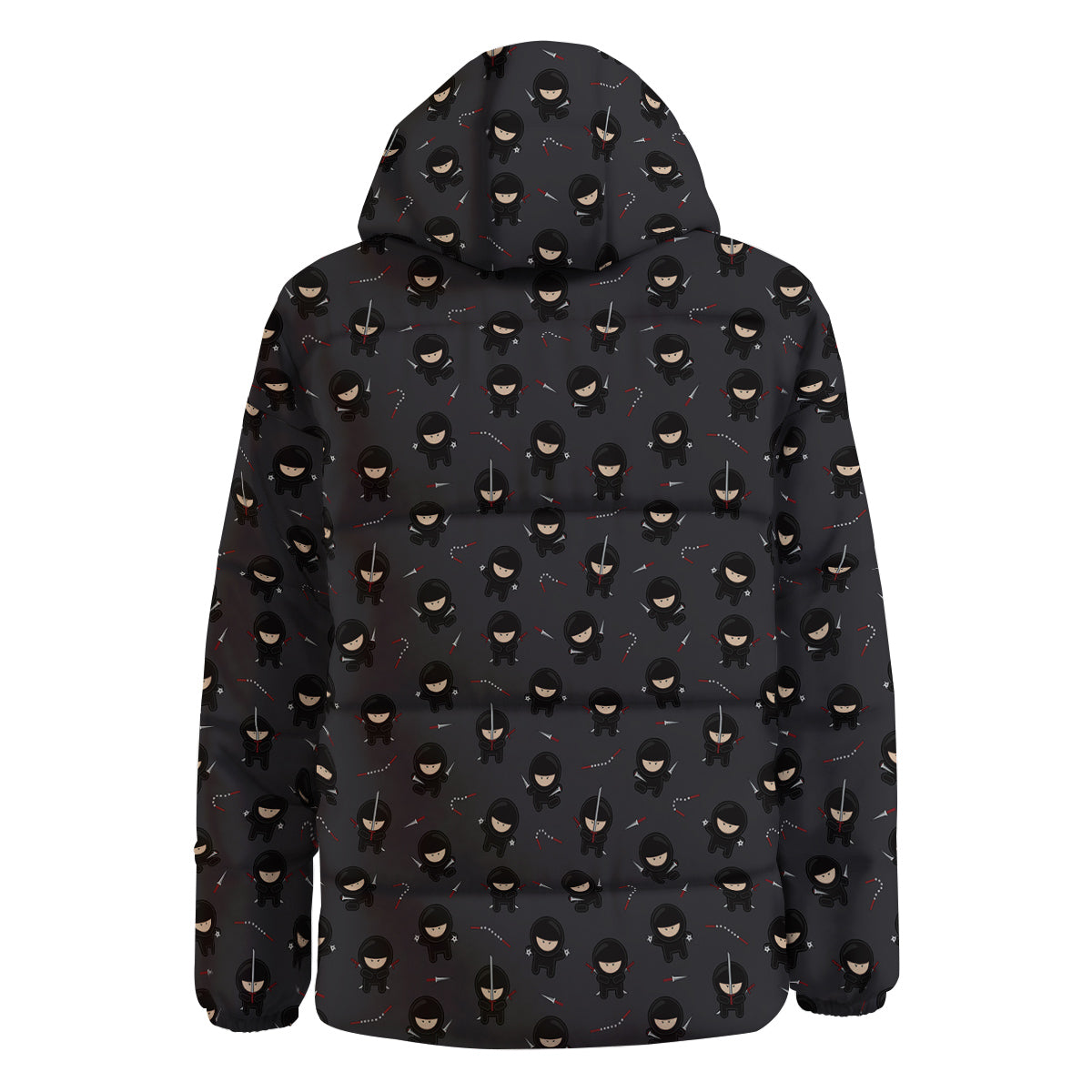 Ninja Cute Print Pattern Down Jacket-grizzshop