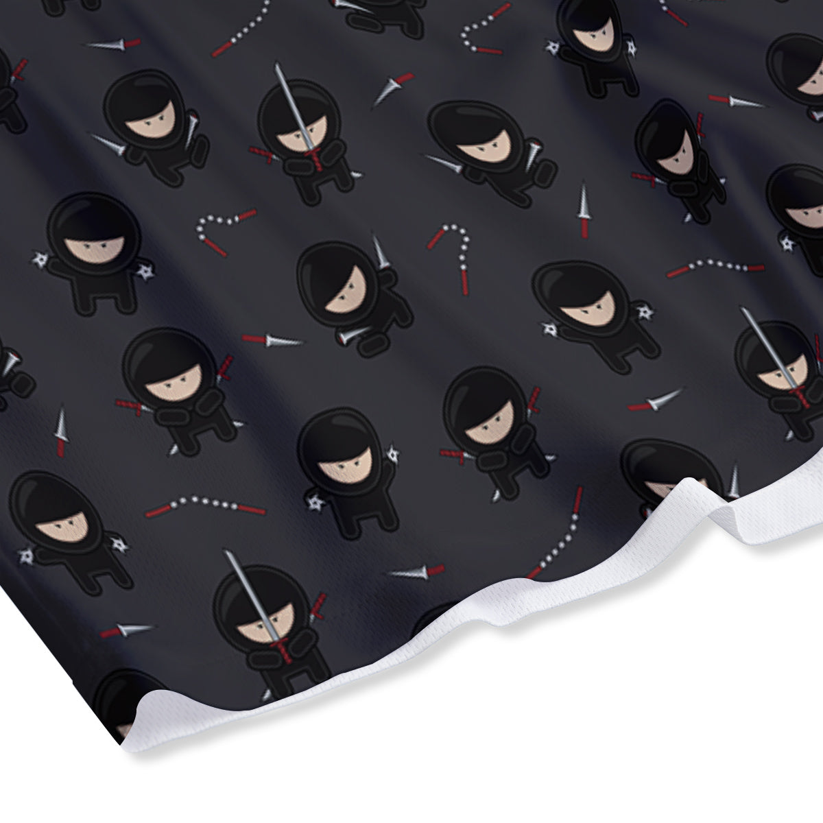 Ninja Cute Print Pattern Mesh Shorts-grizzshop