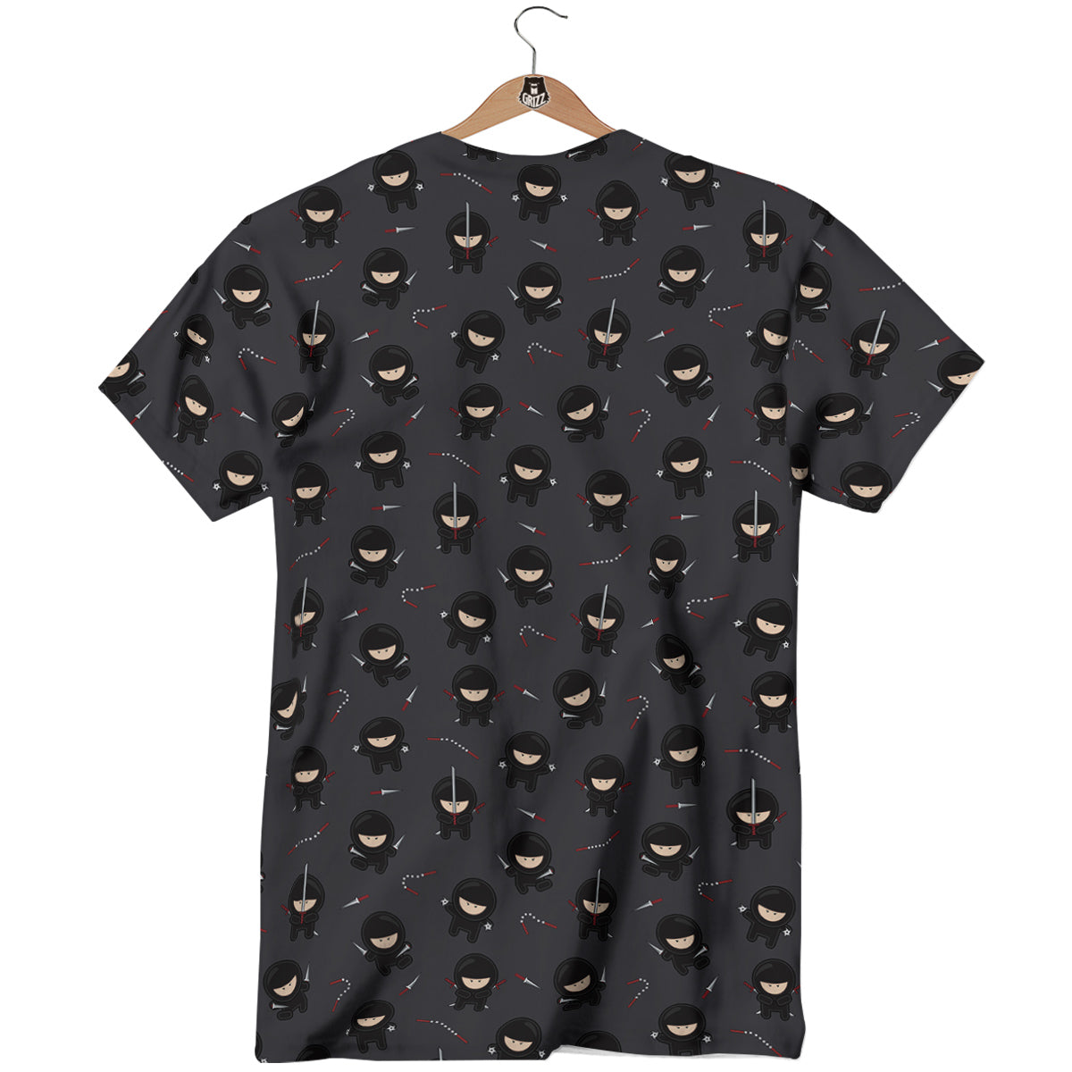 Ninja Cute Print Pattern T-Shirt-grizzshop
