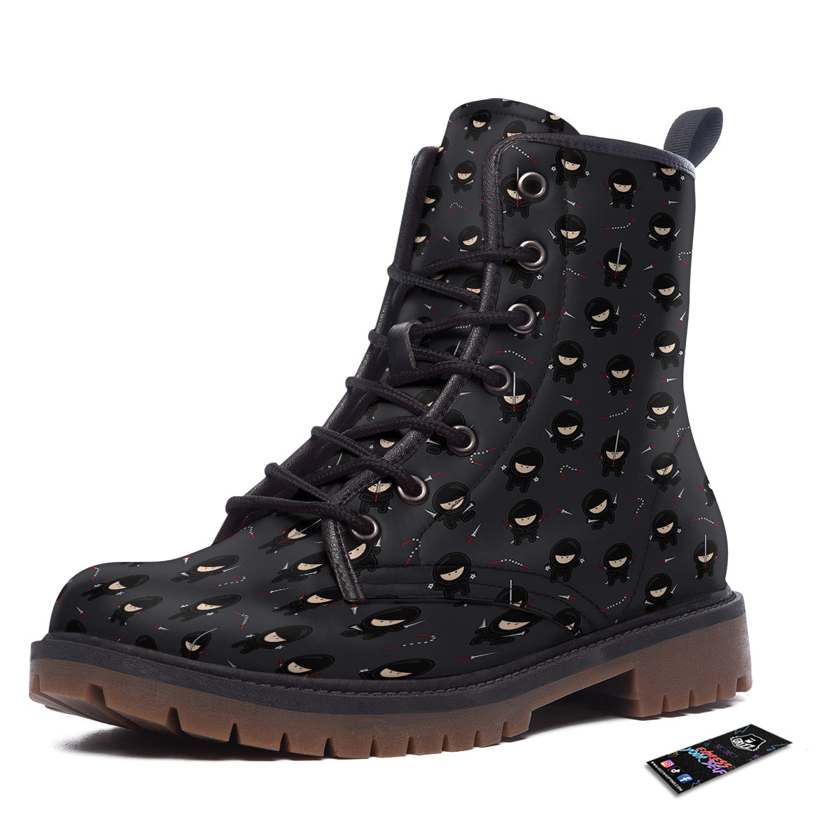 Ninja Cute Print Pattern Work Boots-grizzshop