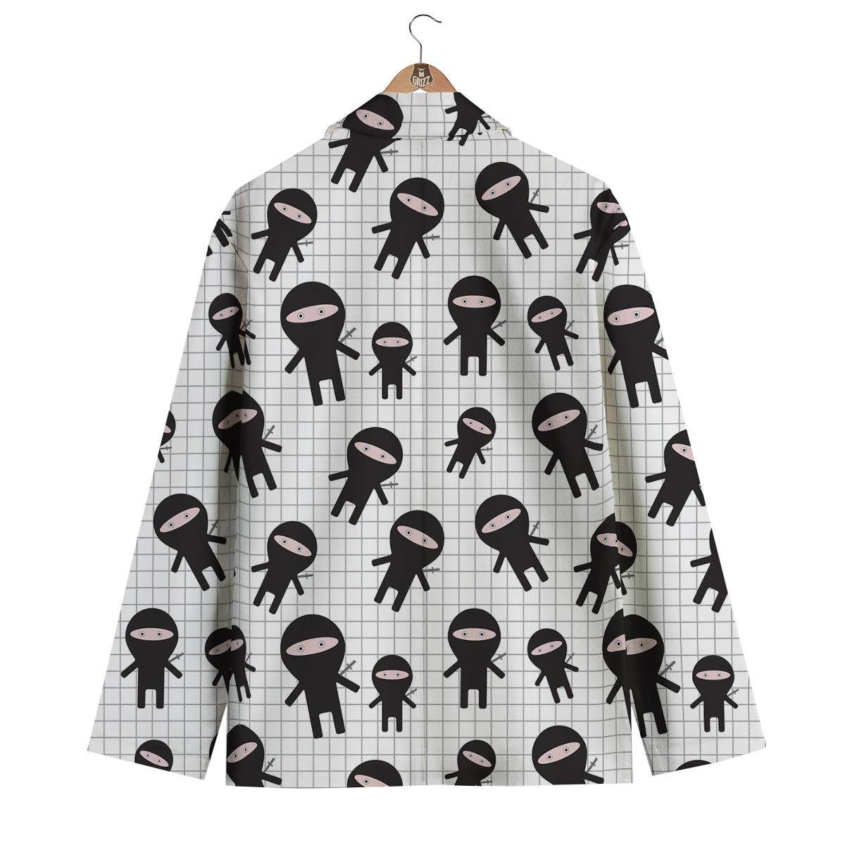 Ninja Pattern Print Men's Blazer-grizzshop