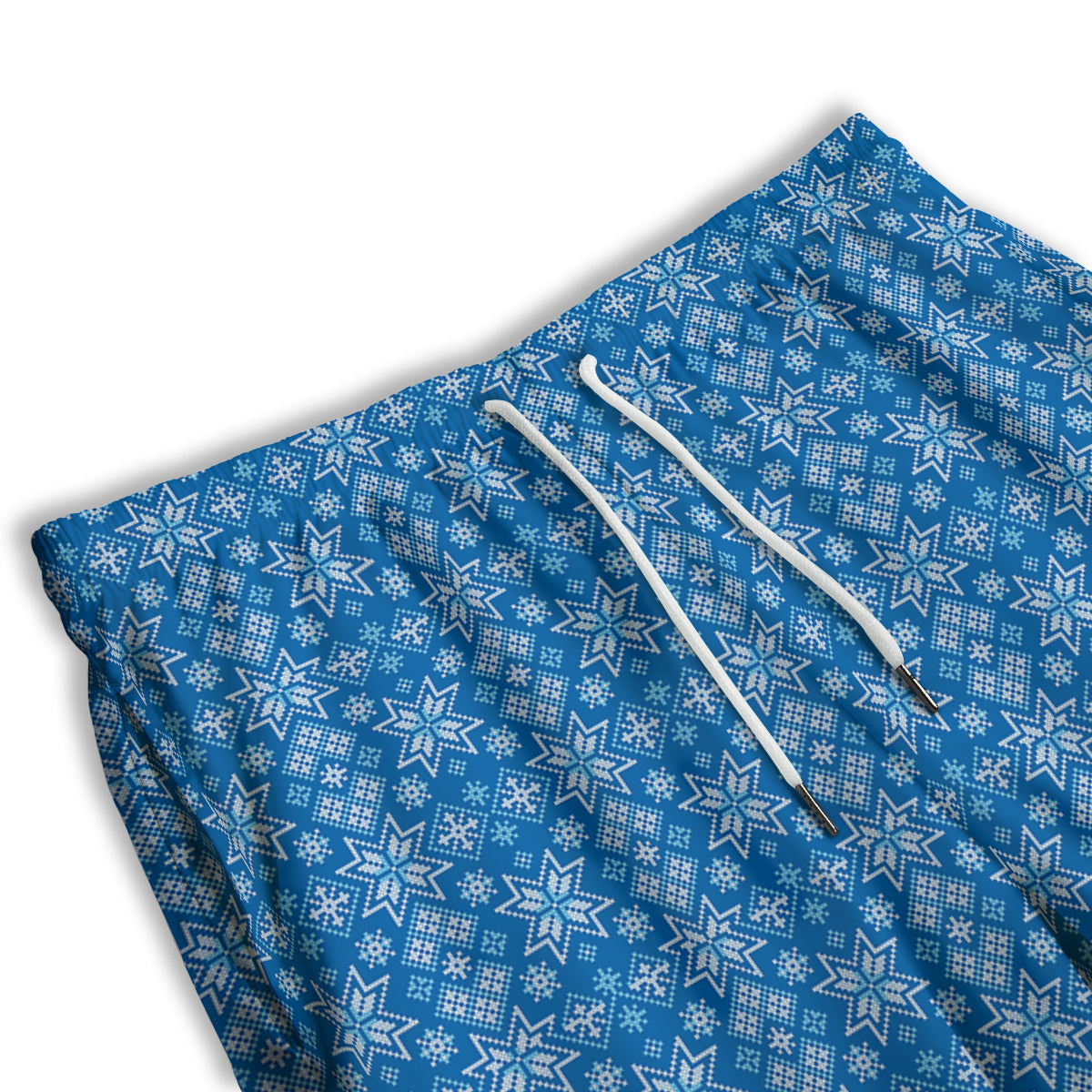 Nordic Knitted Christmas Print Pattern Men's Athletic Shorts
