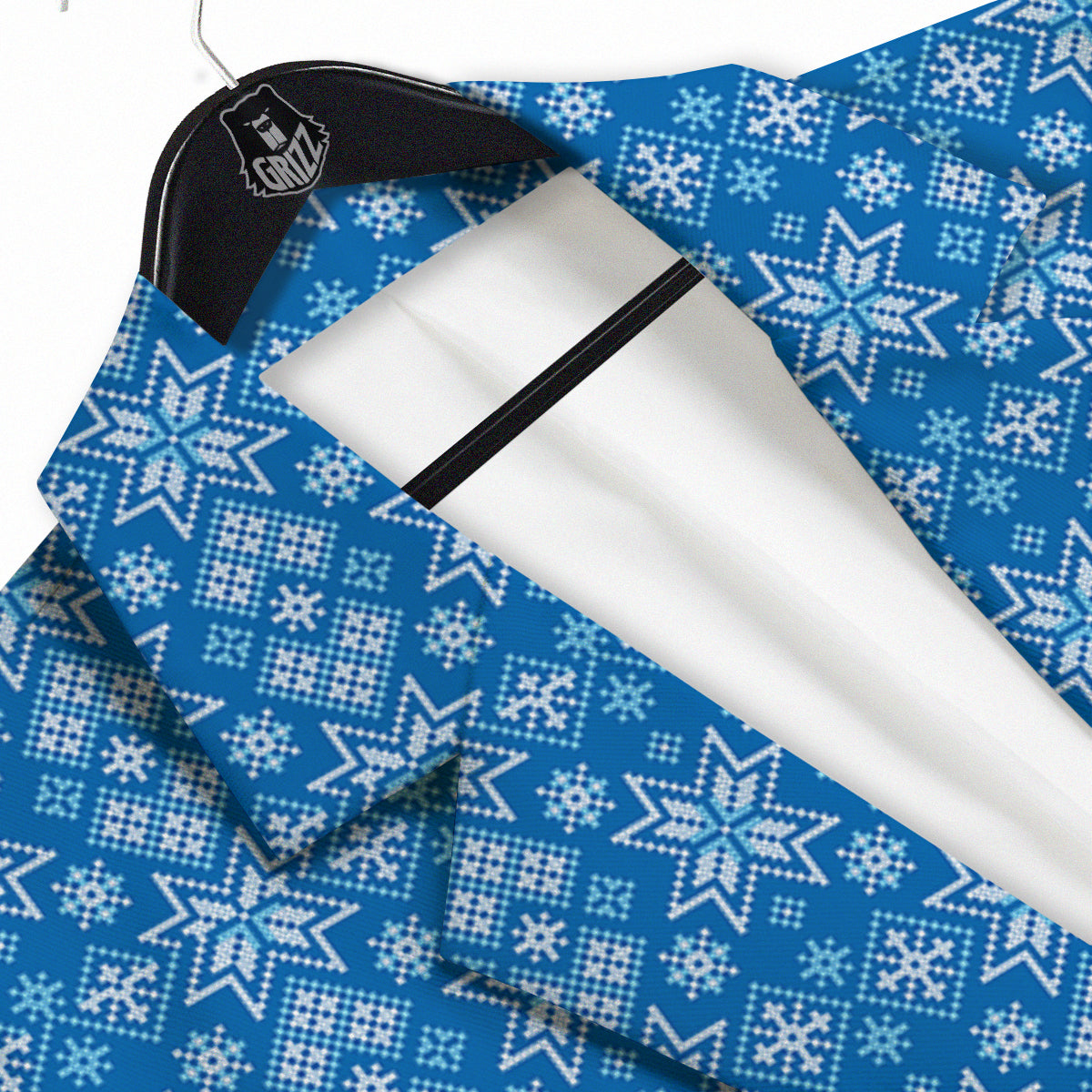 Nordic Knitted Christmas Print Pattern Men's Sport Coat-grizzshop