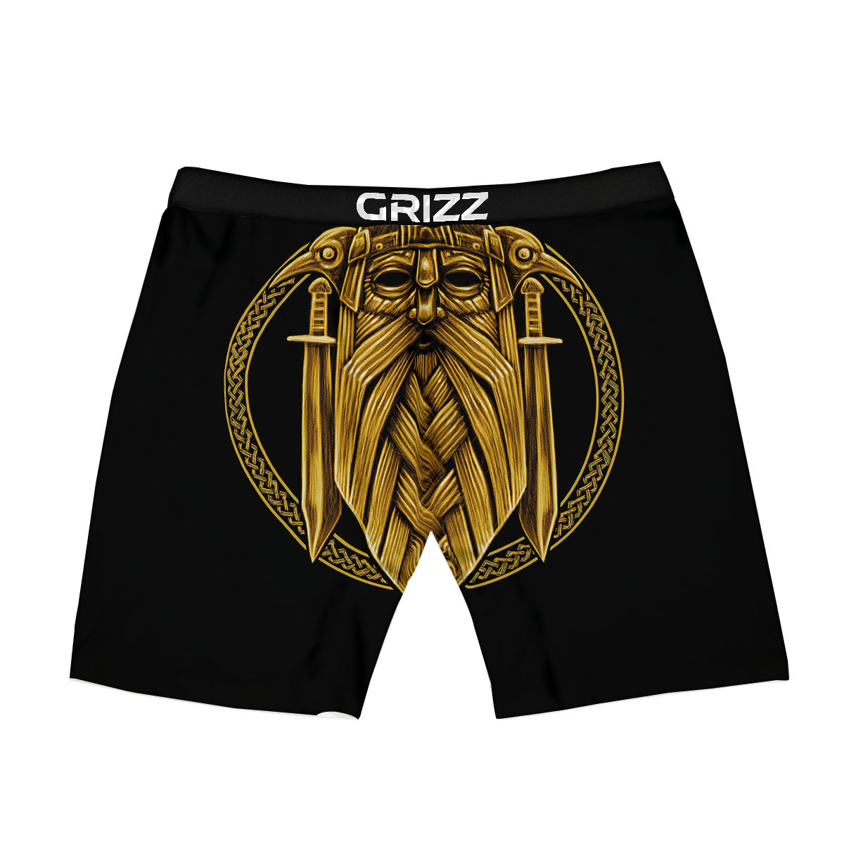 Norse God Odin Gold Viking Print Boxer Briefs-grizzshop