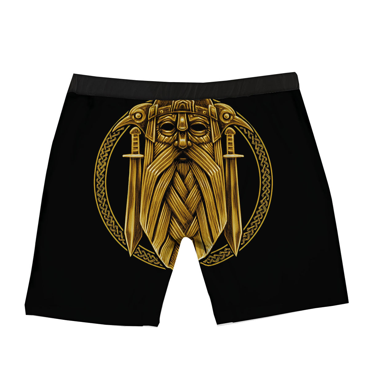 Norse God Odin Gold Viking Print Boxer Briefs-grizzshop
