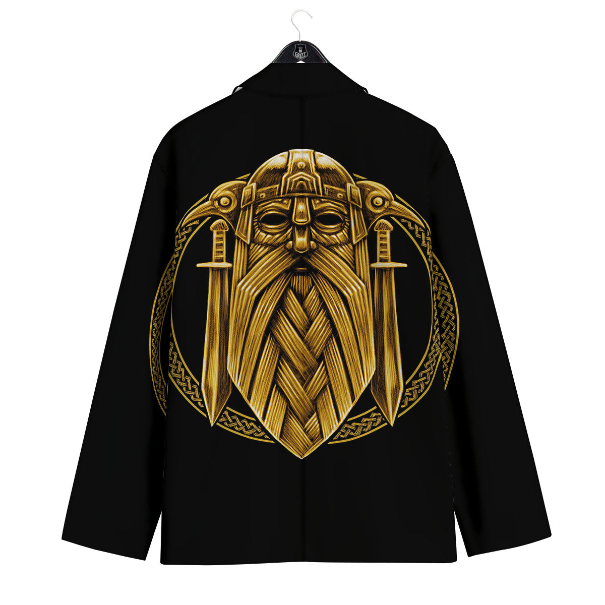Norse God Odin Gold Viking Print Men's Sport Coat-grizzshop