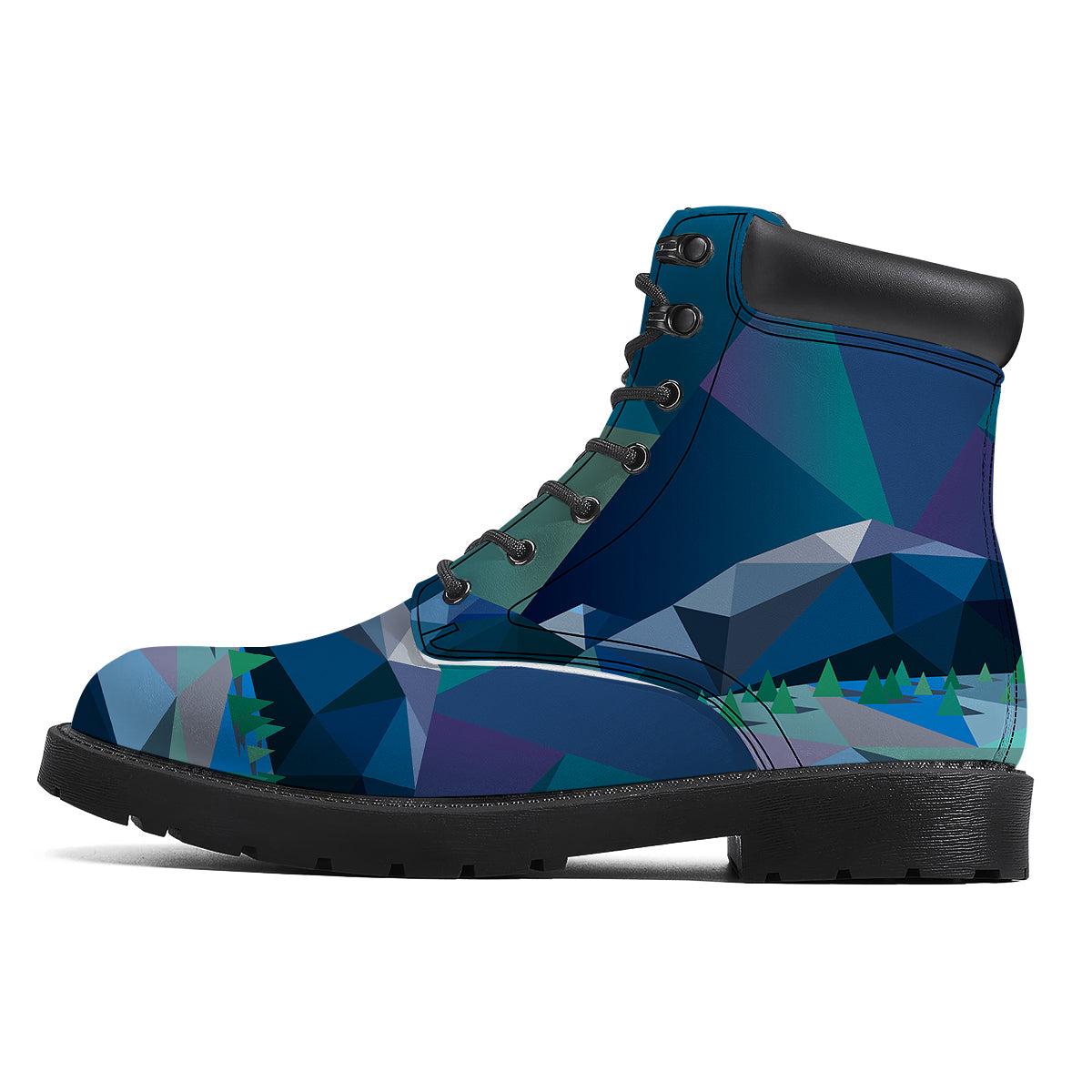 Northern Lights Geometric Polygonal Print Boots-grizzshop