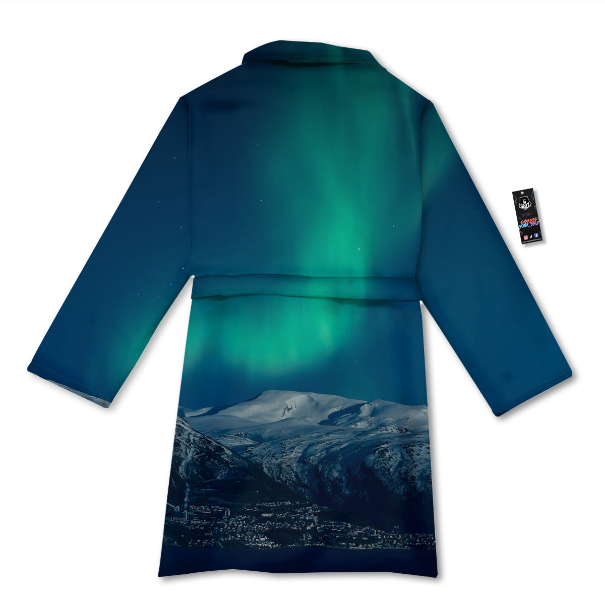 Northern Lights Print Bathrobe-grizzshop
