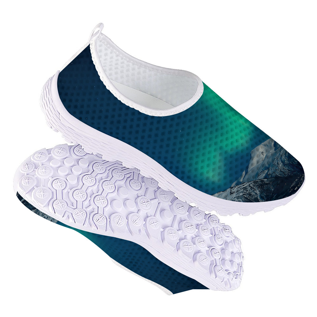 Northern Lights Print Nurse Shoes-grizzshop