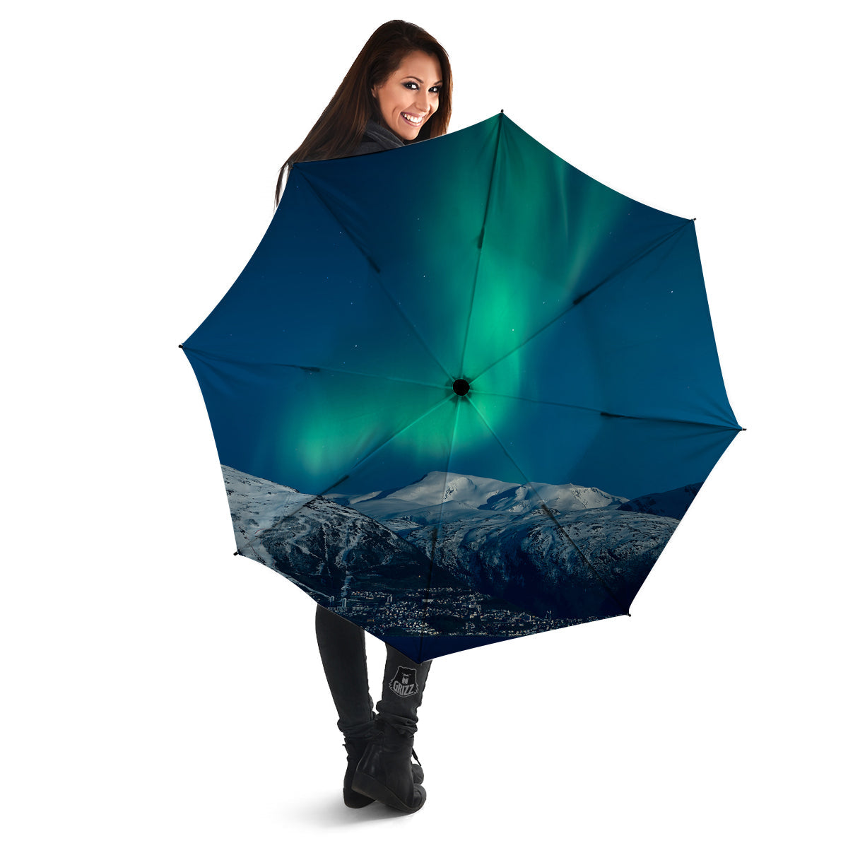 Northern Lights Print Umbrella-grizzshop