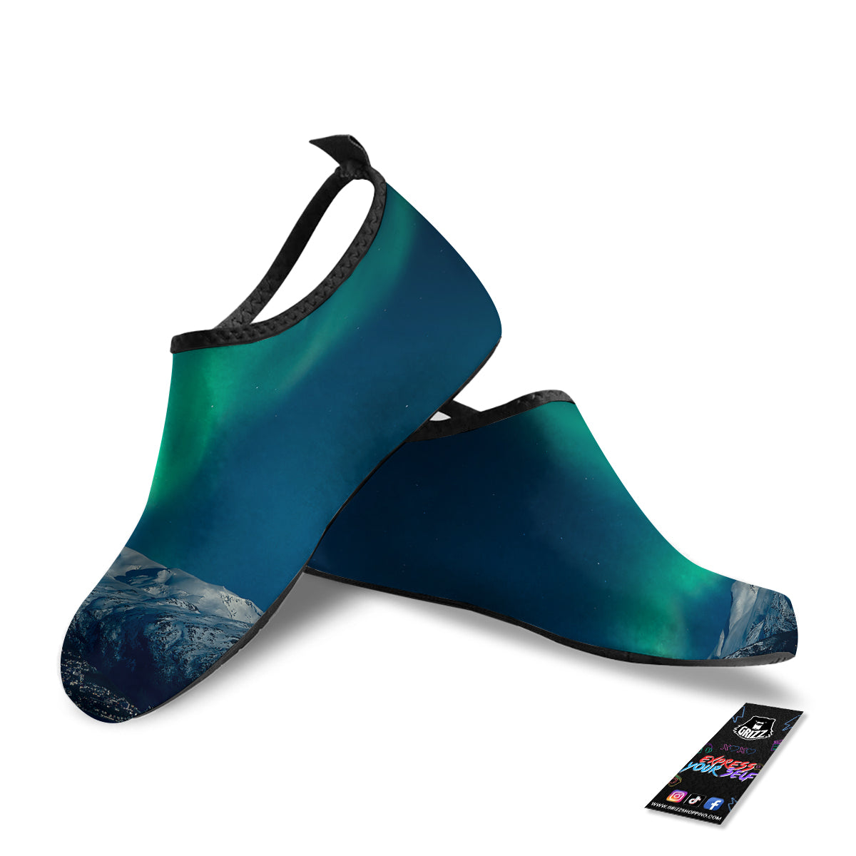 Northern Lights Print Water Shoes-grizzshop