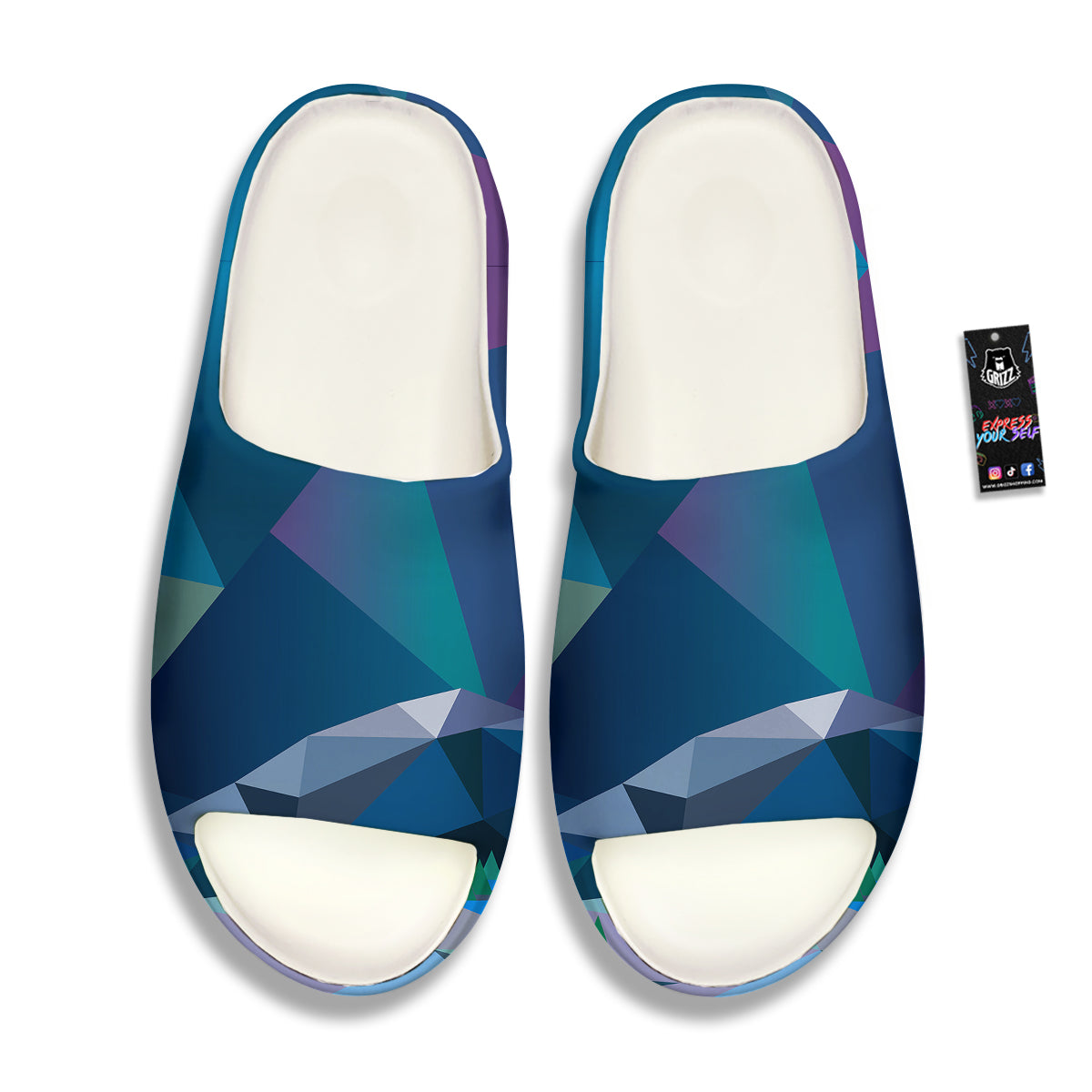 Northern Lights Geometric Polygonal Print Sandals-grizzshop