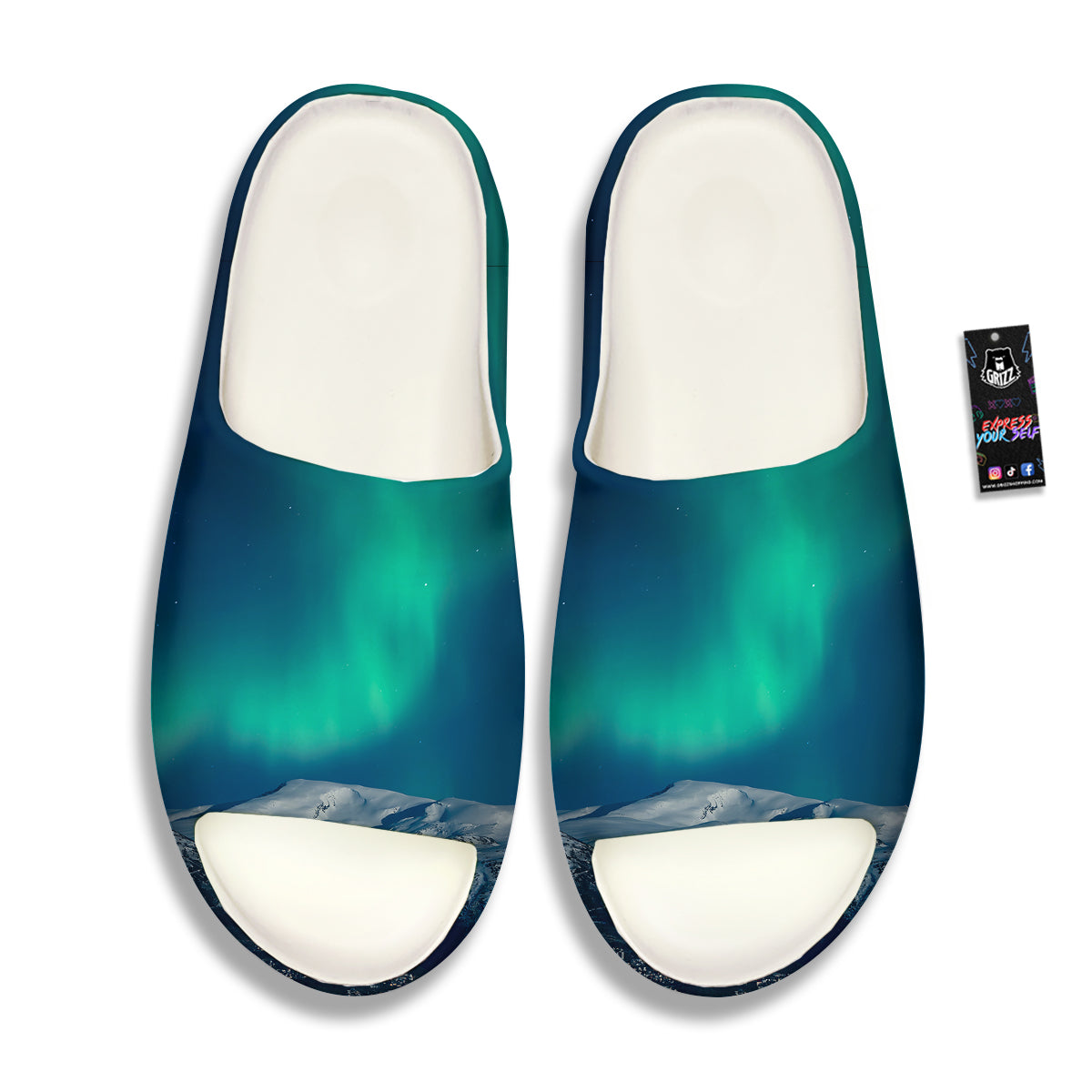 Northern Lights Print Sandals-grizzshop