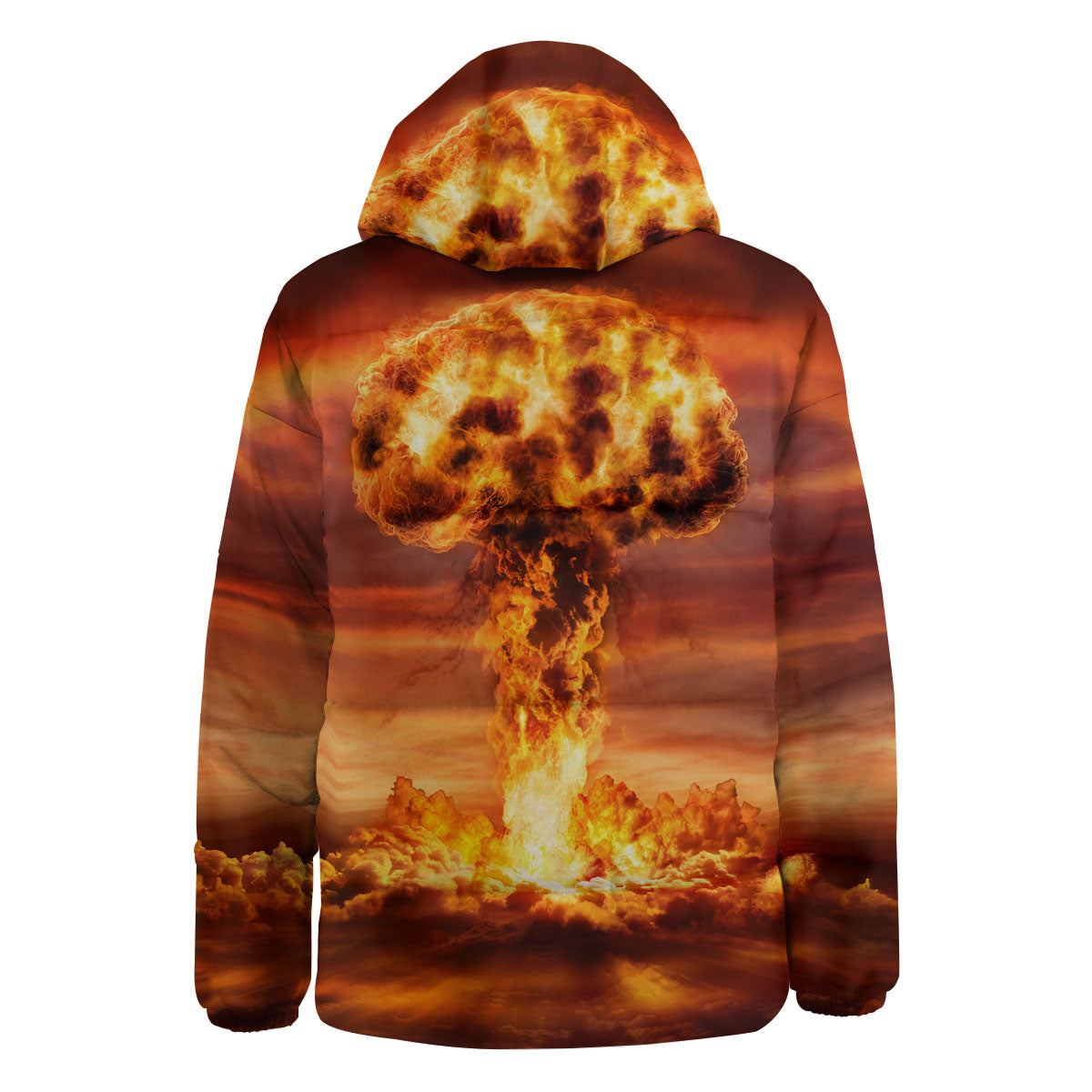 Nuclear Bomb Explosion Print Down Jacket-grizzshop