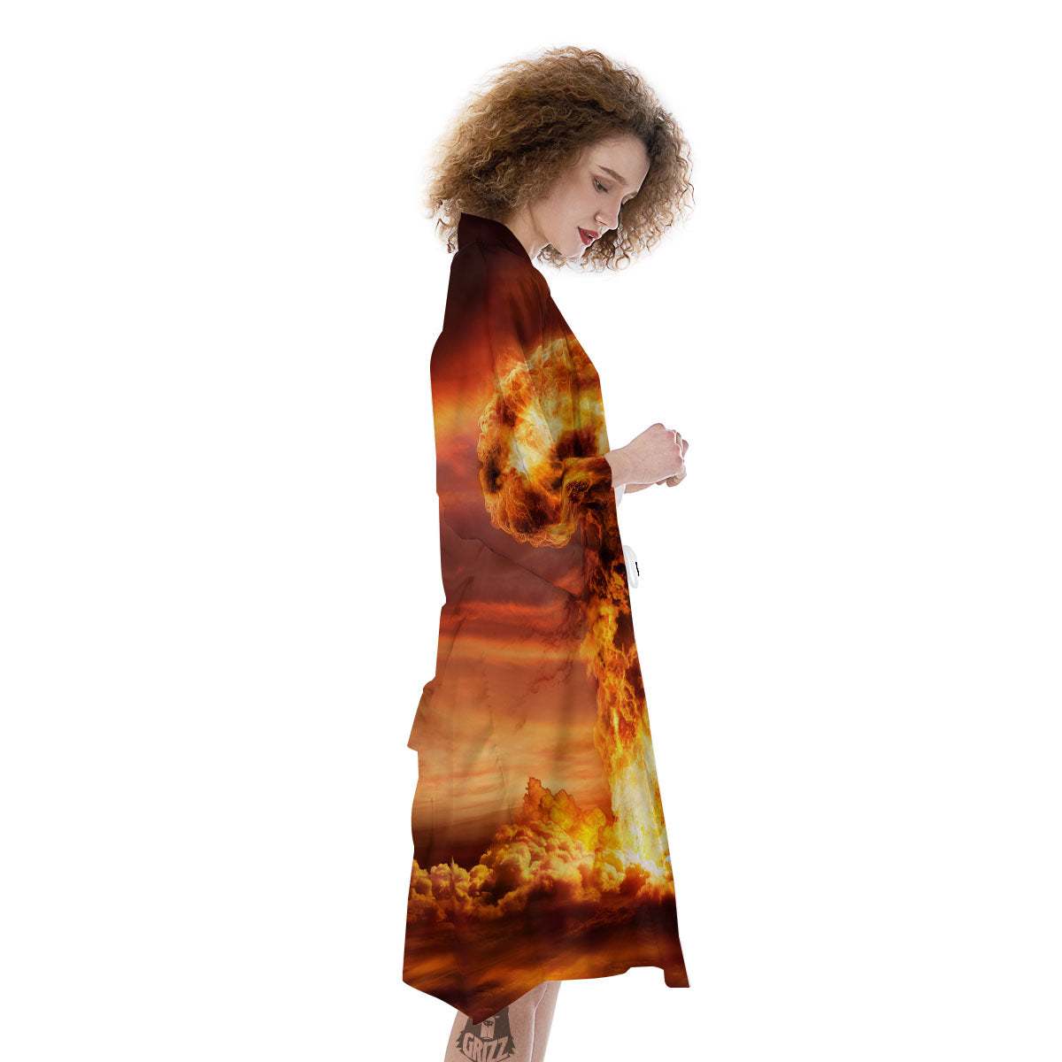 Nuclear Bomb Explosion Print Kimono-grizzshop