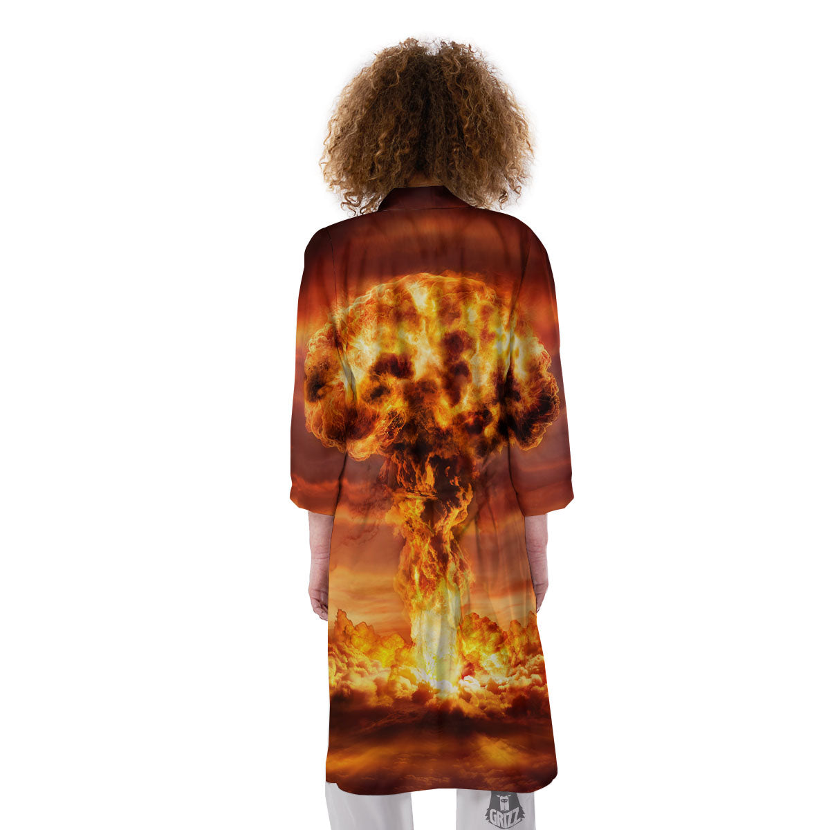 Nuclear Bomb Explosion Print Kimono-grizzshop