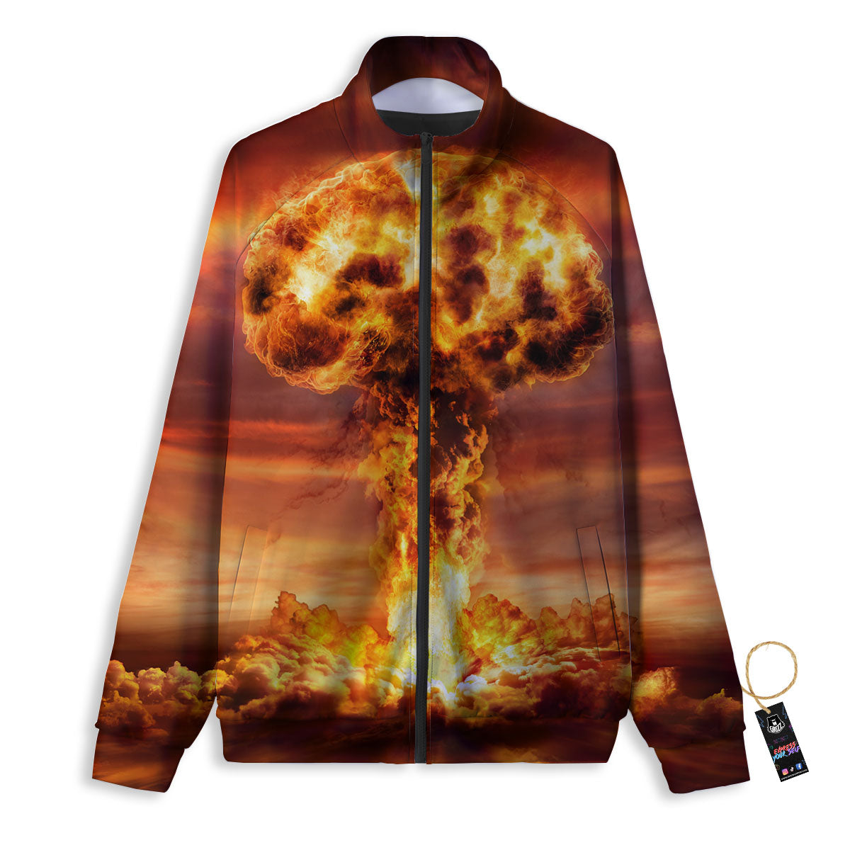 Nuclear Bomb Explosion Print Track Jacket-grizzshop