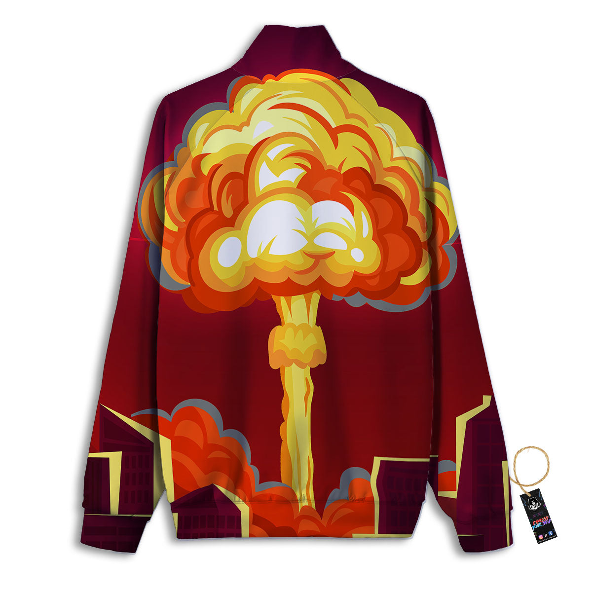 Nuclear Explosion In City Print Track Jacket-grizzshop