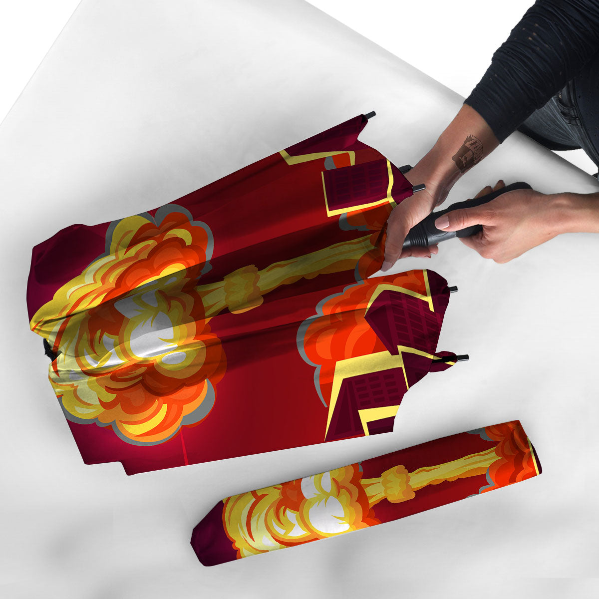 Nuclear Explosion In City Print Umbrella-grizzshop