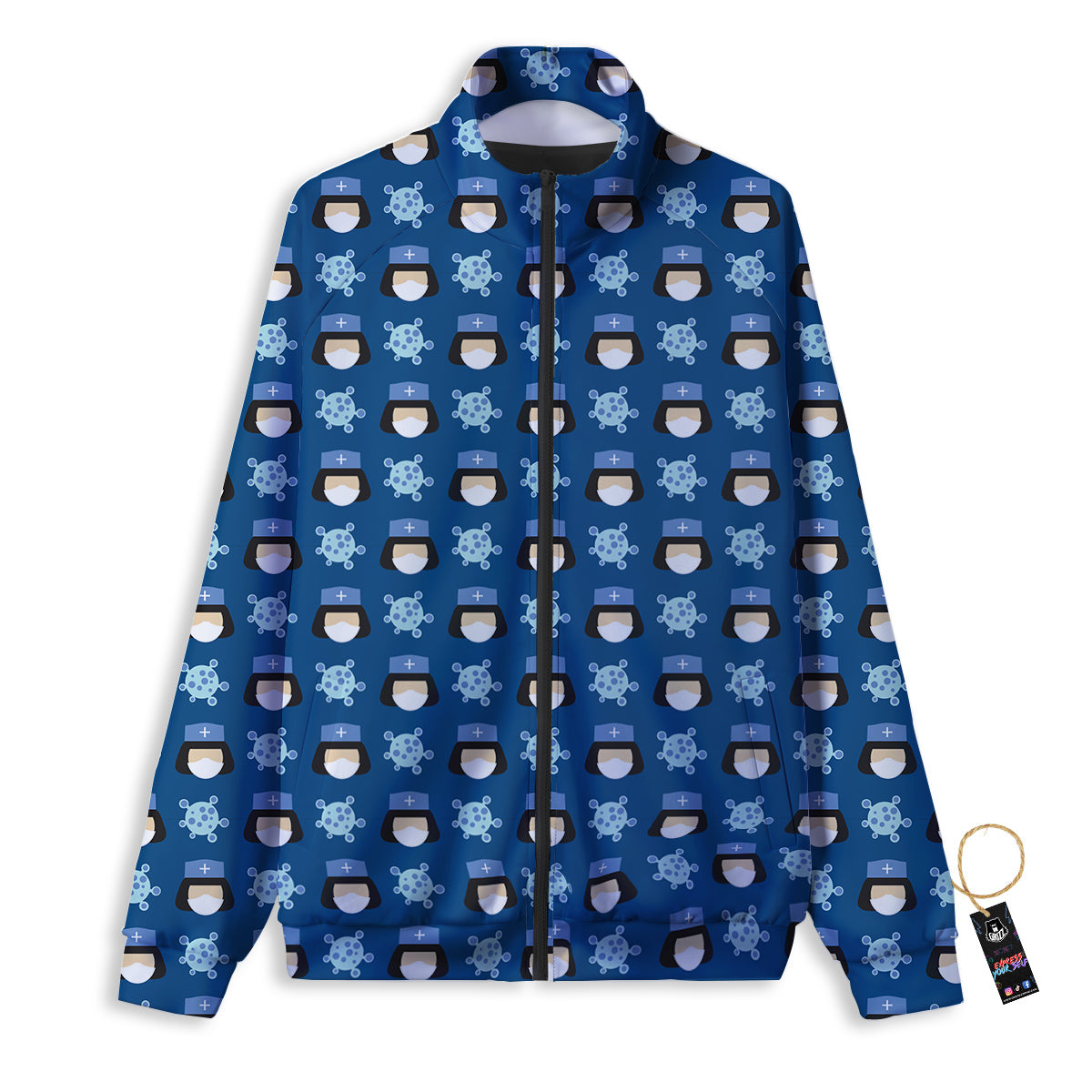 Nurse Cute Cartoon Print Pattern Track Jacket-grizzshop