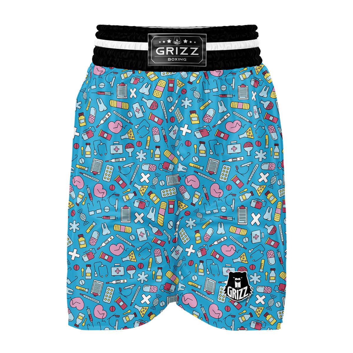Nurse Print Pattern Boxing Shorts-grizzshop
