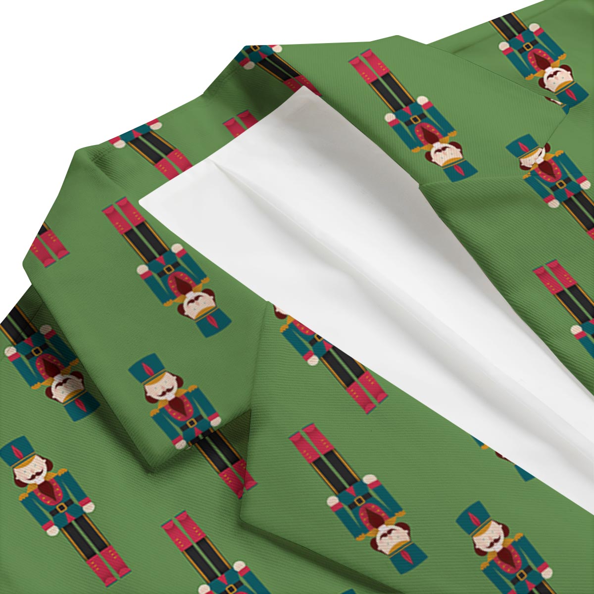 Nutcracker Green Pattern Print Men's Blazer-grizzshop