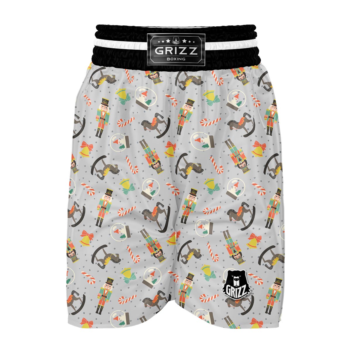 Nutcracker Pattern Print Boxing Shorts-grizzshop