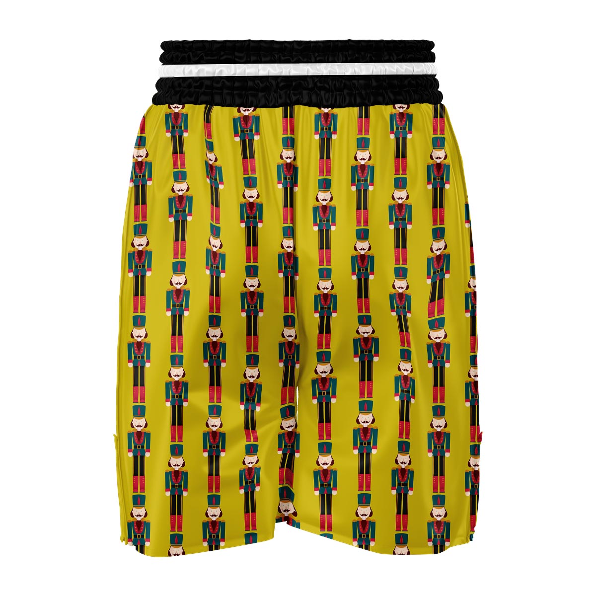 Nutcracker Yellow Pattern Print Boxing Shorts-grizzshop